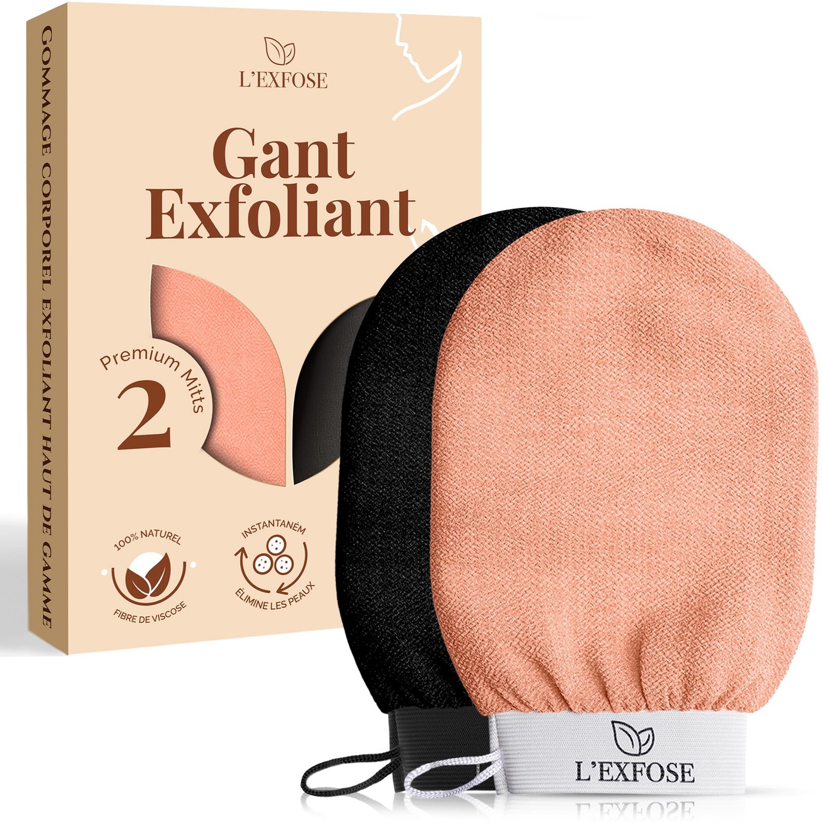 Gant Exfoliant en crin - lot de 2
