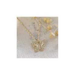 Alternative view of Atelier Miu - Laiton plaqué or & zircon - Collier