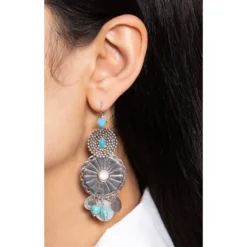 Reminiscence - Laiton argenté - Boucles d'oreilles dormeuses Positano