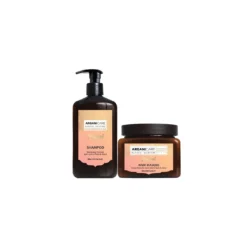 Arganicare - Huile de monoi - Cheveux fragilisés - 2 produits - Soin lavant & masque hydratant